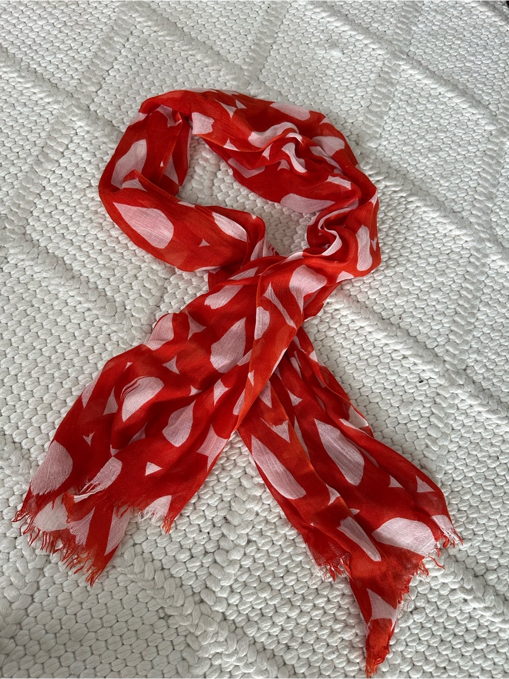 Red & Pink Abstract Print Lightweight Women's Scarf